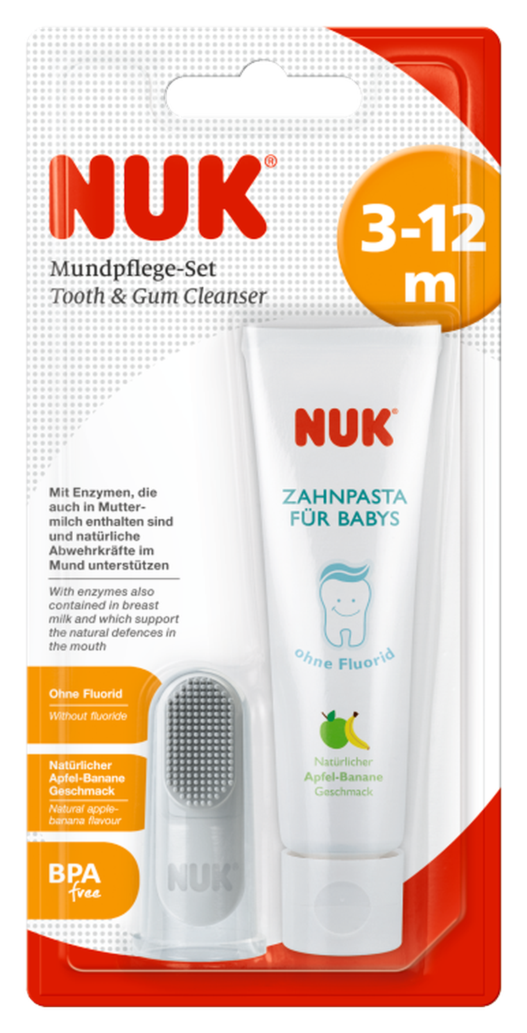 Nuk, zestaw do mycia zębów dla niemowląt, 3-12 miesięcy
