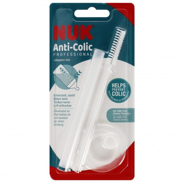 Nuk, zestaw z adapterem do butelki Anti-Colic