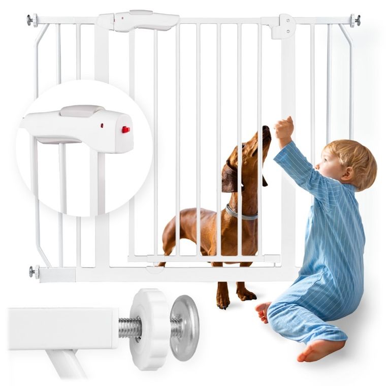 Nukido, barierka, bramka zabezpieczająca, biała, 75-105 cm