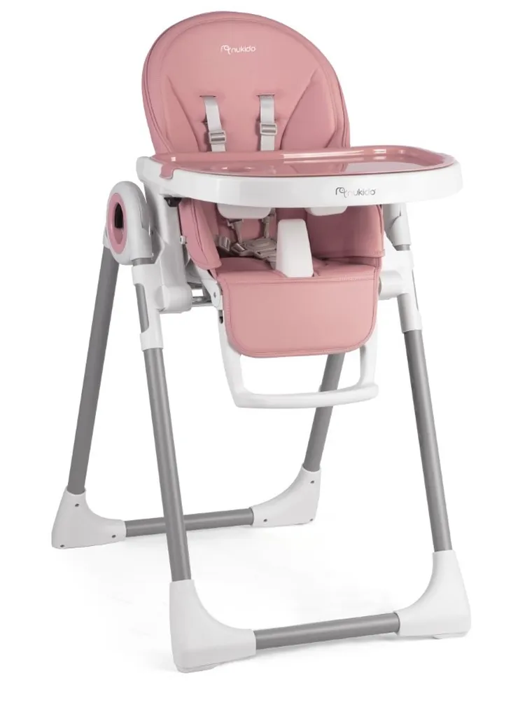Nukido, Belo, krzesełko do karmienia ze stolikiem, różowe