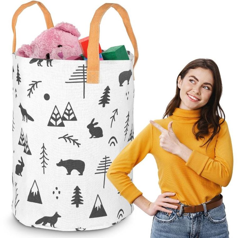 Nukido, kosz na zabawki, biały