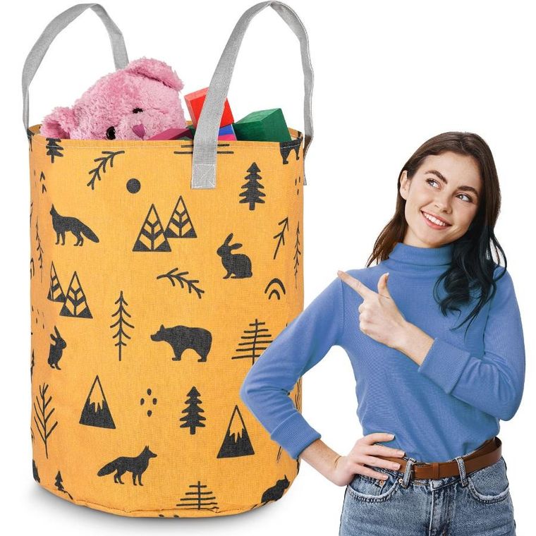 Nukido, kosz na zabawki, pomarańczowy