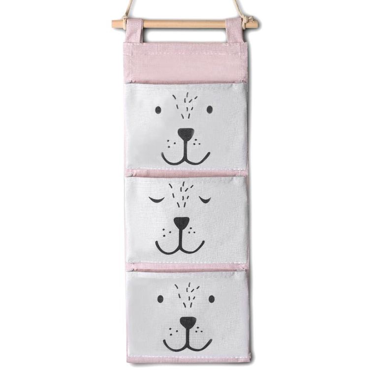 Nukido, organizer wiszący na zabawki, różowy