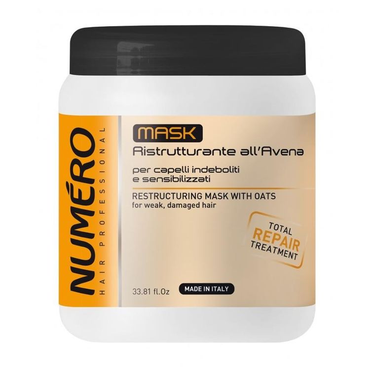 Numero, Restructuring Mask, With Oats, restrukturyzująca maska z owsem, 1000 ml