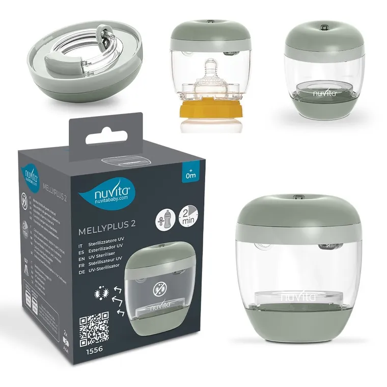 Nuvita, sterylizator UV do smoczków i butelek, przenośny, sage green