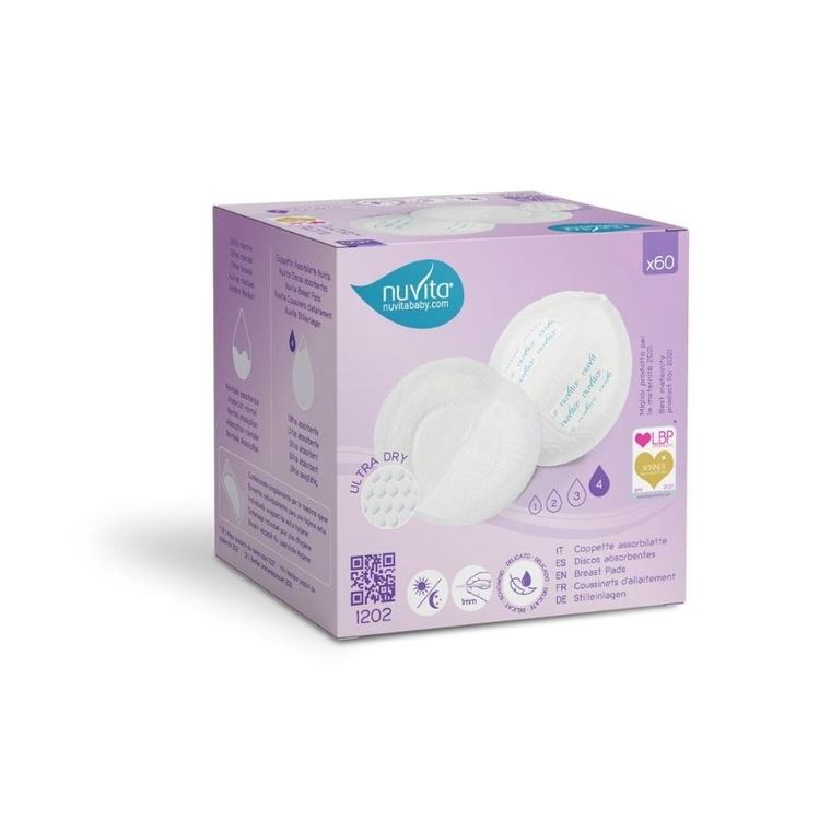 Nuvita, wkładki laktacyjne, supercienkie, oddychające, 1 mm, 60 szt.