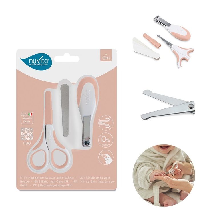 Nuvita, zestaw do paznokci: nożyczki, cążki i 5 pilniczków, english rose