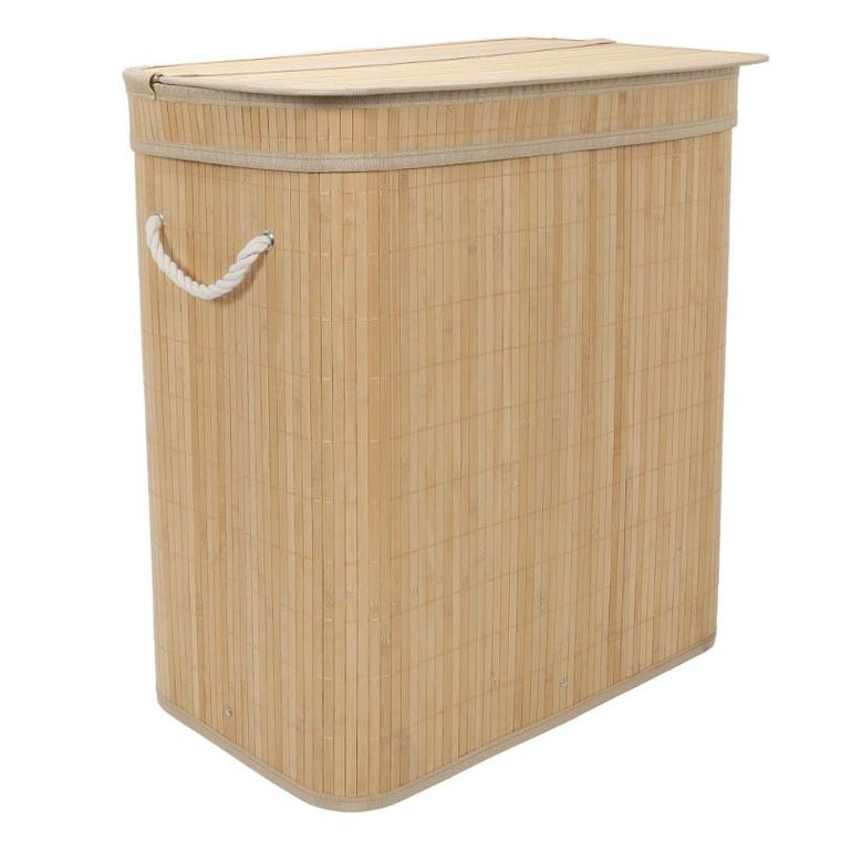 Nuxio, Arvi, bambusowy kosz na pranie, 2-komorowy, 100l
