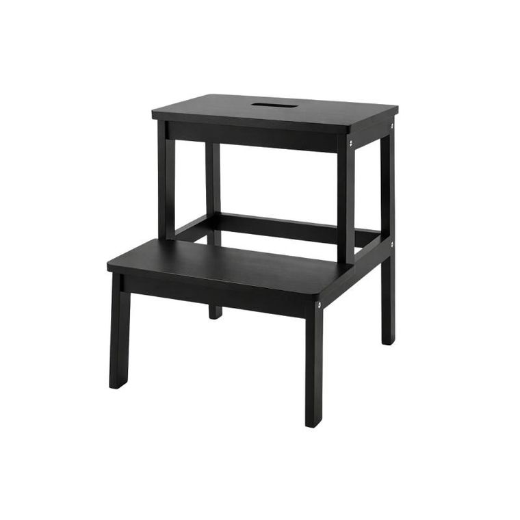 Nuxio, Krok, bambusowy taboret ze schodkiem, 46 cm