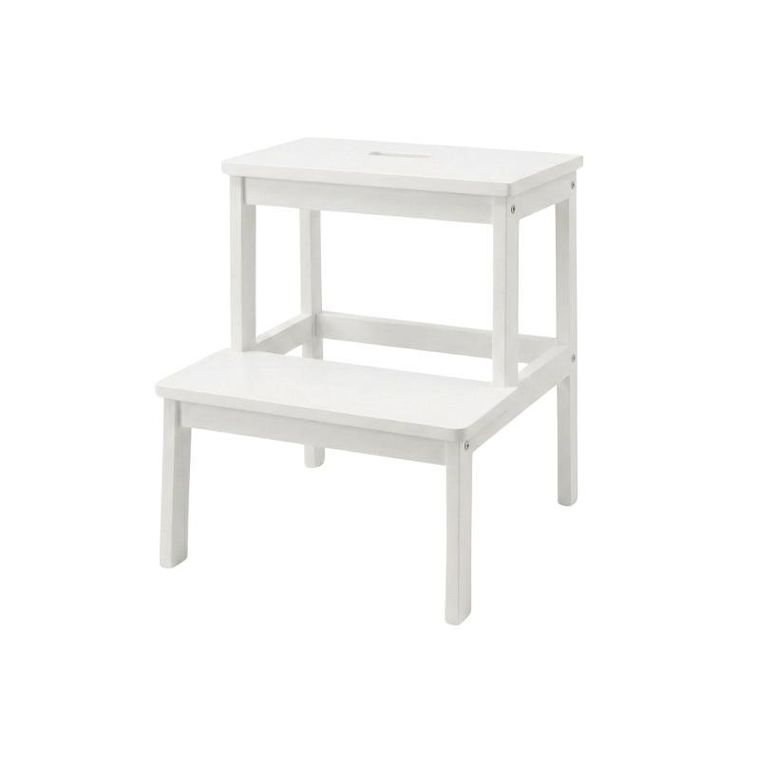 Nuxio, Krok, bambusowy taboret ze schodkiem, 46 cm