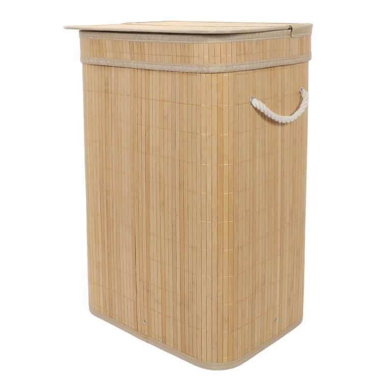 Nuxio, Luva, bambusowy kosz na pranie z pokrywą, 80l