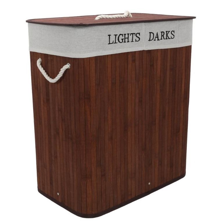 Nuxio, Svana, bambusowy kosz na pranie, 2-komorowy, 100l