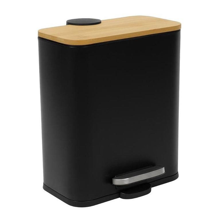 Nuxio, Zetru, wąski kosz łazienkowy z bambusem, 5l