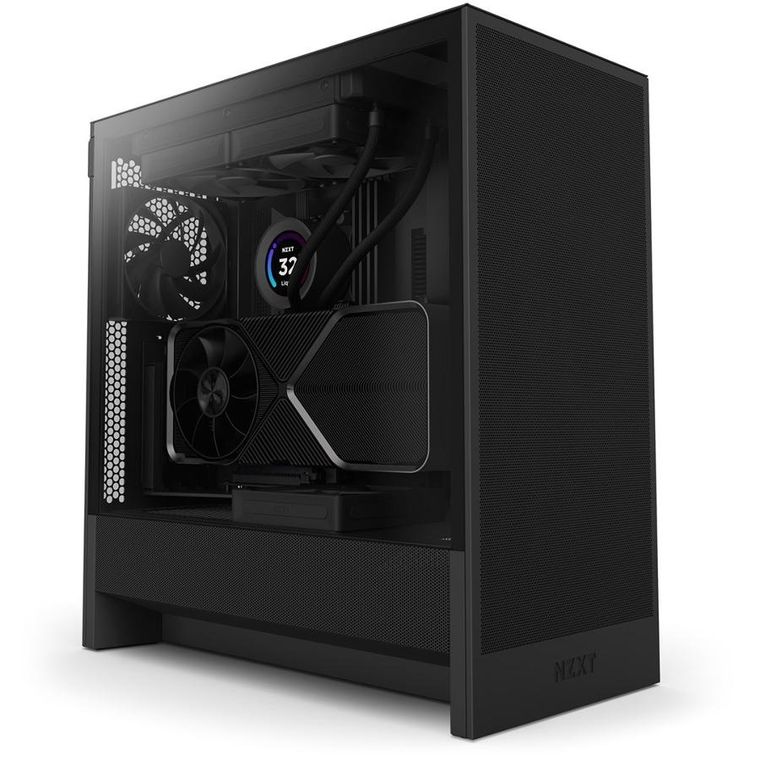 NZXT, H5 Flow Midi Tower, obudowa komputerowa z szybą, czarna
