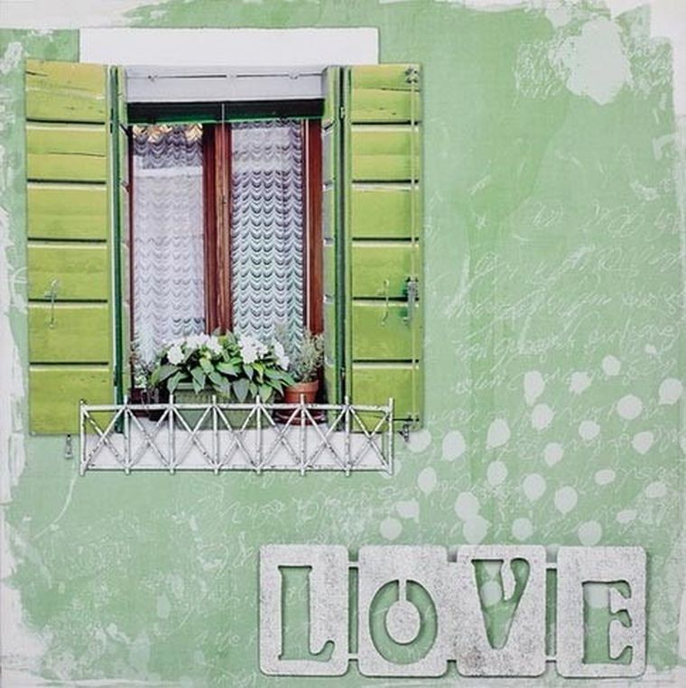 Obraz 3D, okno zielony, 50-50-2.5 cm