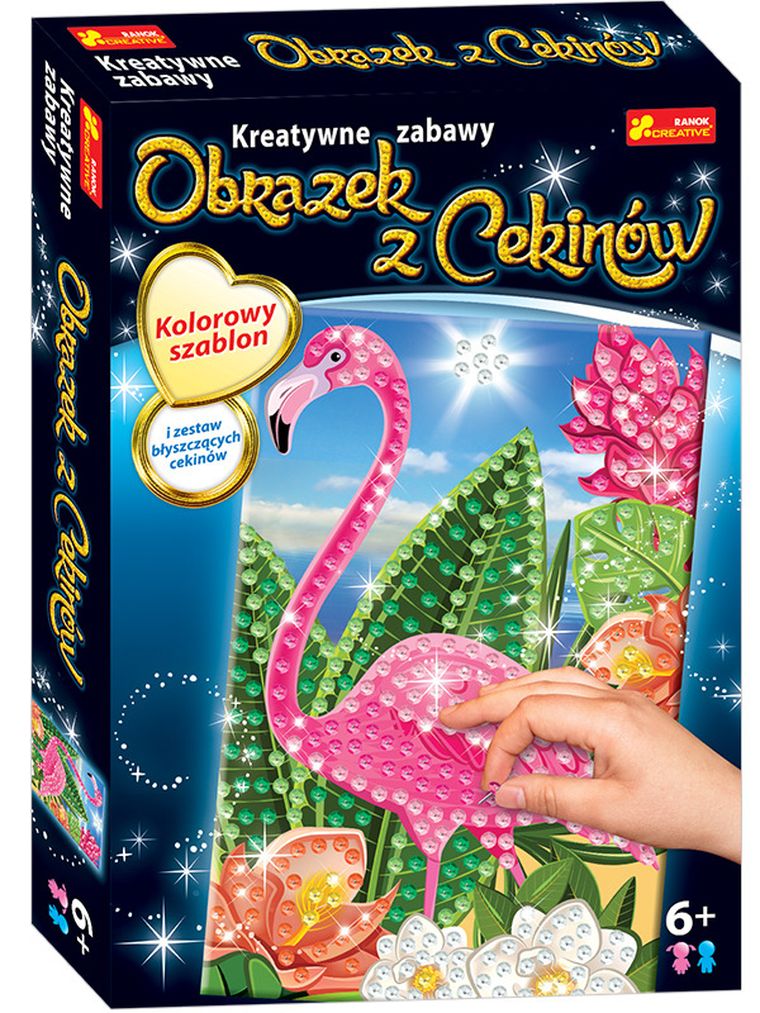 Obrazek z cekinów. Flaming