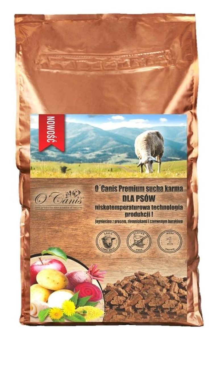 O'canis, Premium, karma dla psa, jagnięcina, ziemniak, burak, 1.5 kg