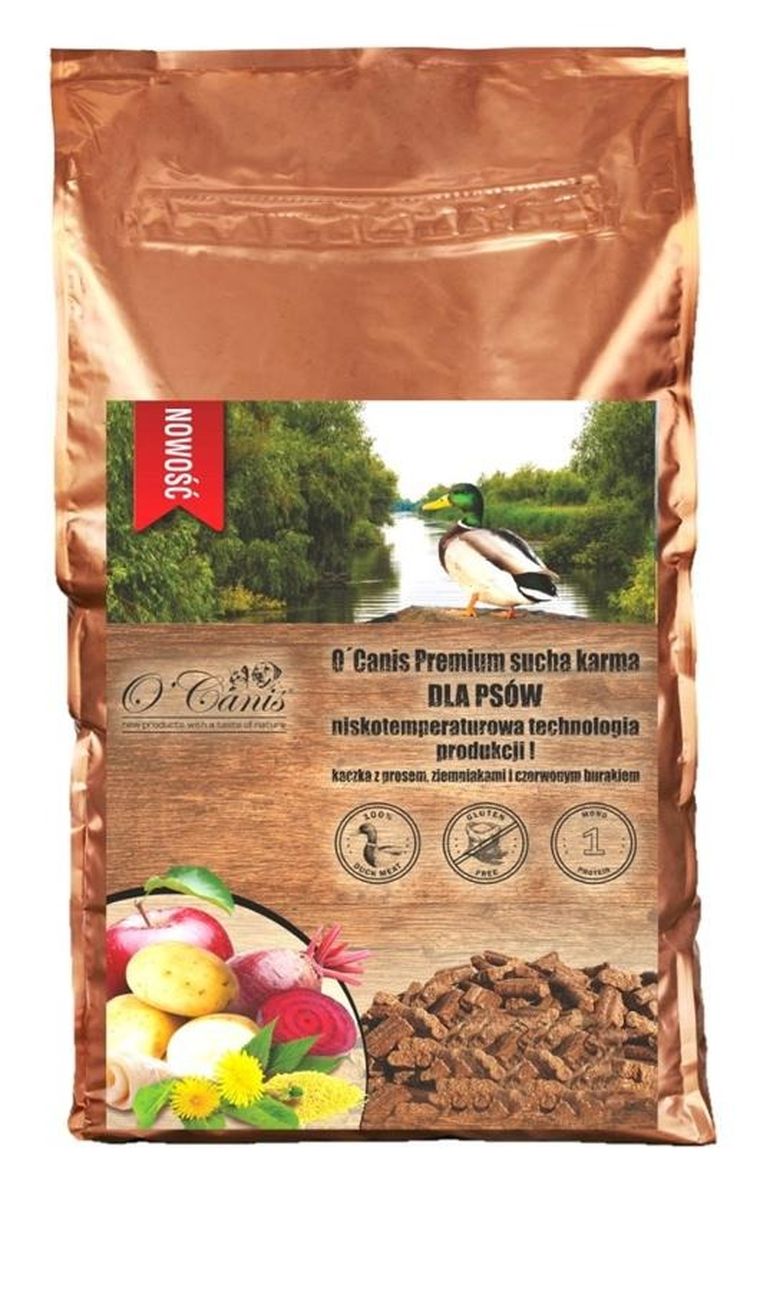 O'canis, Premium, karma dla psa, kaczka, ziemniak, burak, 1.5 kg
