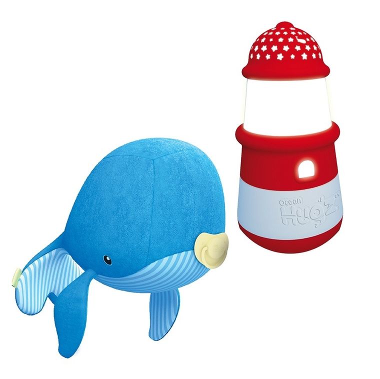 Ocean Hugzzz, wielorybek + latarnia morska, zabawka interaktywna