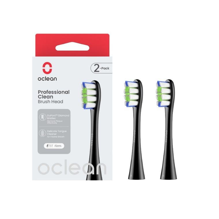 Oclean, Professional Clean, końcówki do szczoteczki, czarny, 2 szt.