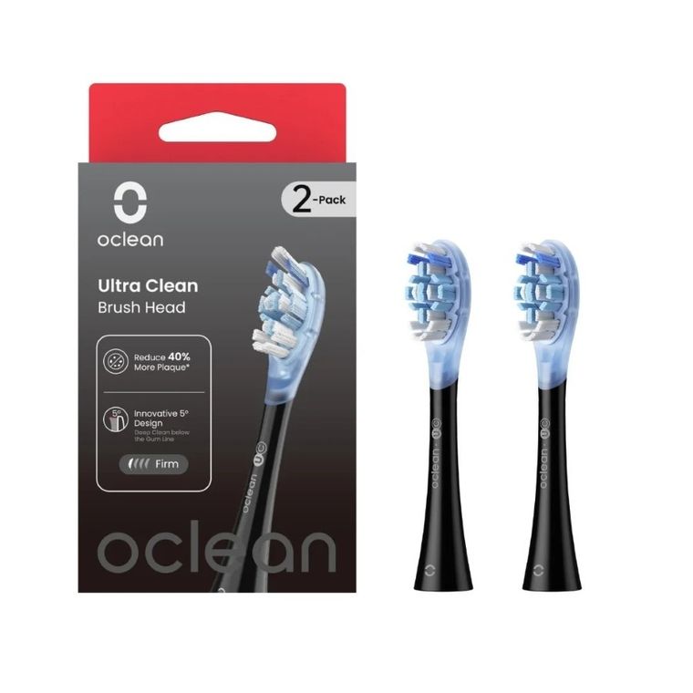 Oclean, Ultra Clean, końcówki do szczoteczki, czarny, 2 szt.
