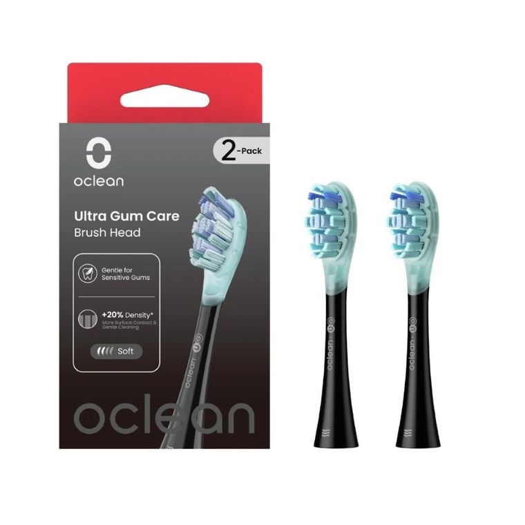 Oclean, Ultra Gum Care, końcówki do szczoteczki, czarny, 2 szt.