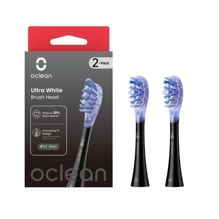 Oclean, Ultra White, końcówki do szczoteczki, czarny, 2 szt.