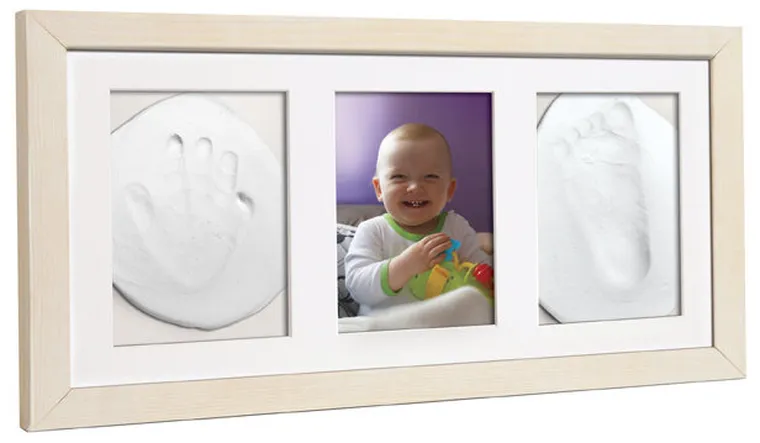Odcisk Bobasa, potrójna ramka z glinką, biała