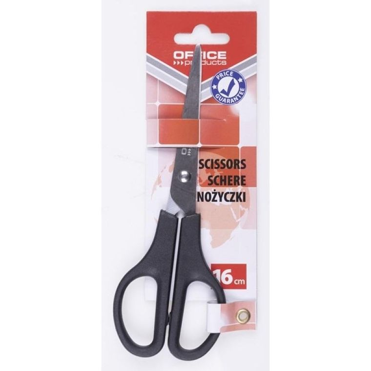 Office, nożyczki, czarne, 16 cm
