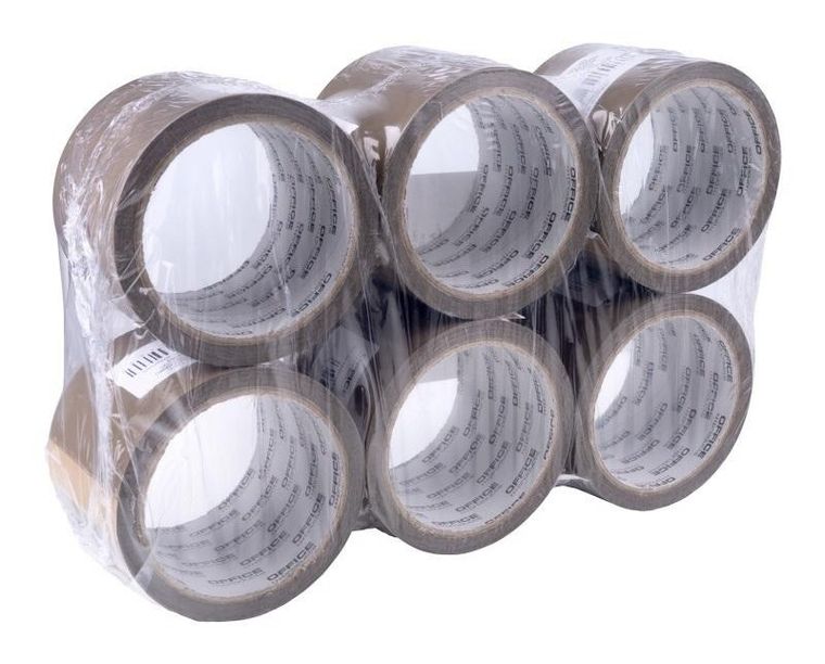 Office, taśma pakowa, brązowa, 72 mm x 55M, 6 szt.