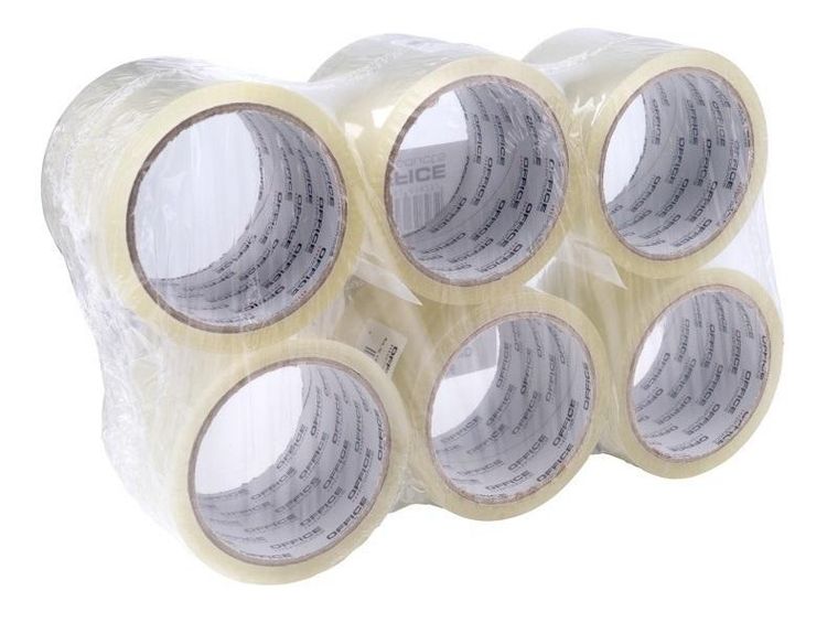 Office, taśma pakowa, transparentna, 72 mm x 55M, 6 szt.