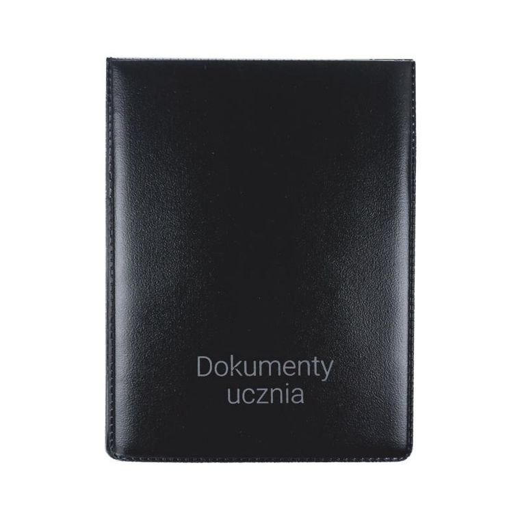 Okładka na dokumenty ucznia, pionowa, czarna