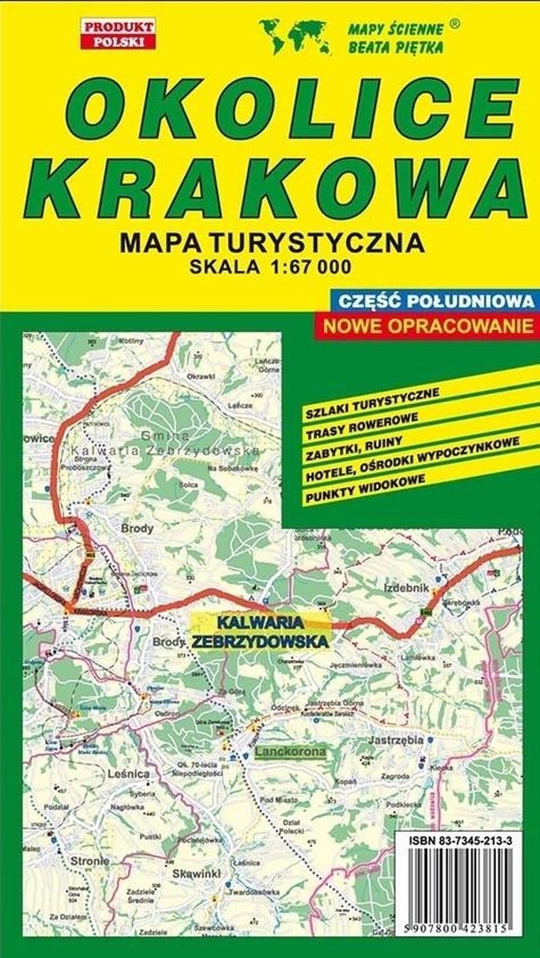 Okolice Krakowa. Część południowa. Mapa turystyczna 1:67 000