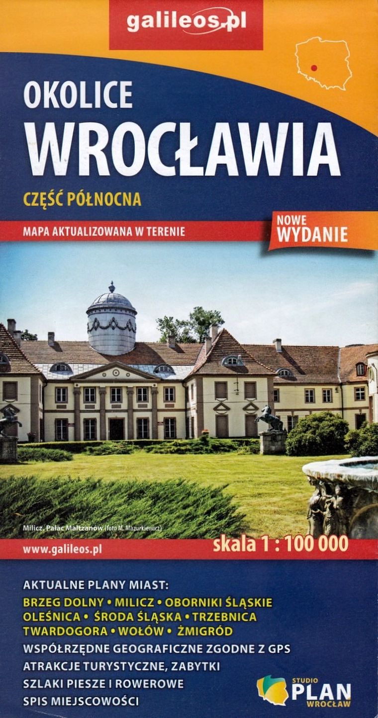 Okolice Wrocławia. Część północna. Mapa 1:100 000