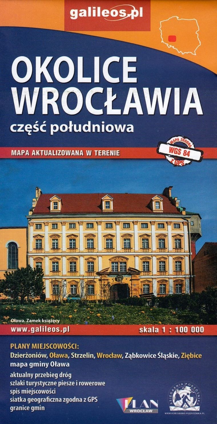 Okolice Wrocławia. Część południowa. Mapa 1:100 000
