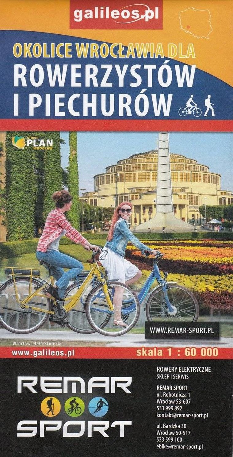 Okolice Wrocławia dla rowerzystów i piechurów 1:60 000