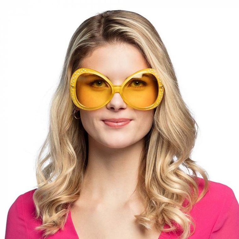 Okulary Disco, żółte