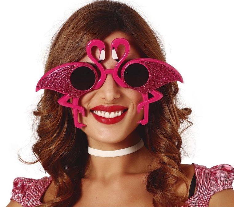 Okulary, flamingi, hawajskie