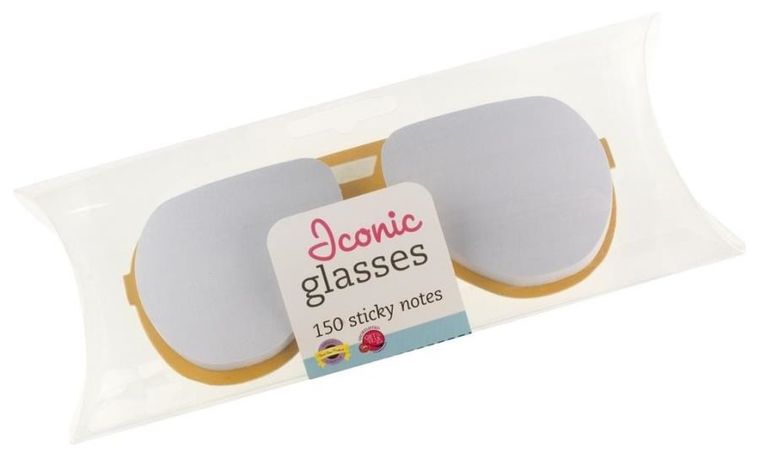 Okulary, karteczki samoprzylepne, szare