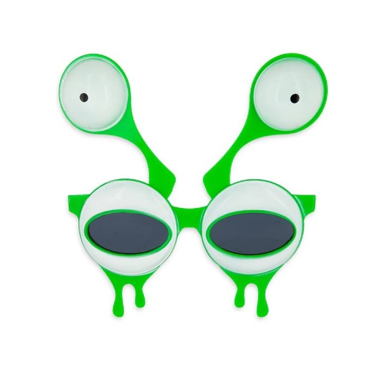 Okulary, UFO, zielono-biały