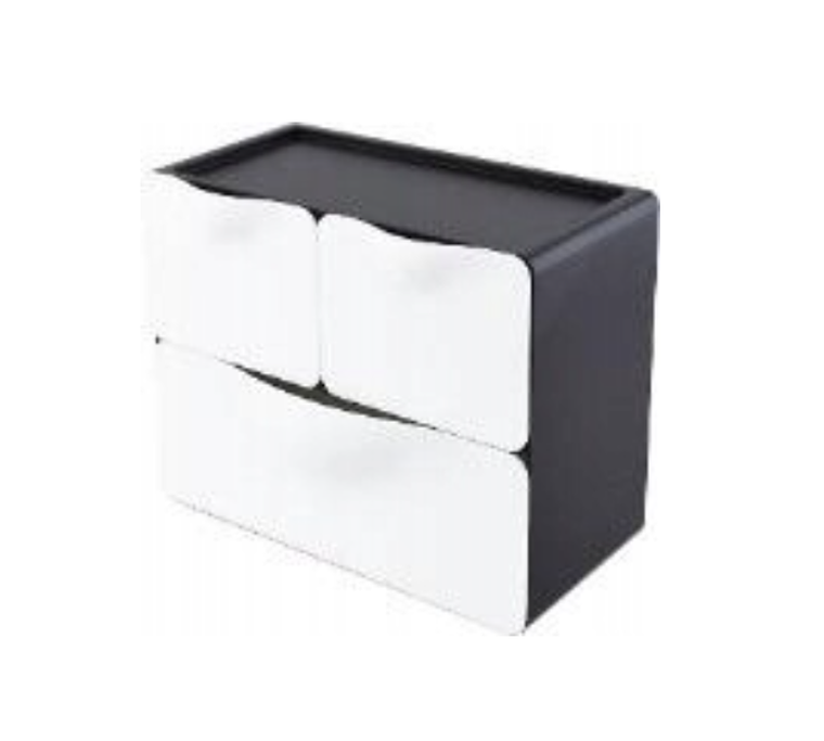 Olife, przybornik nabiurkowy, 3-komorowy, czarny