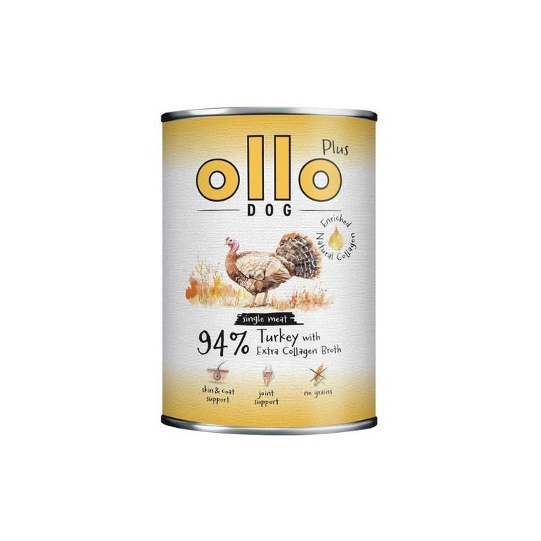 Ollo, Plus, Kolagen, indyk, mokra karma dla psów, 400g
