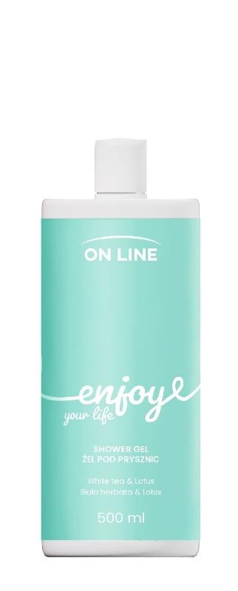 On line, Emocje, żel pod prysznic, Enjoy, biała herbata i lotos, 500 ml