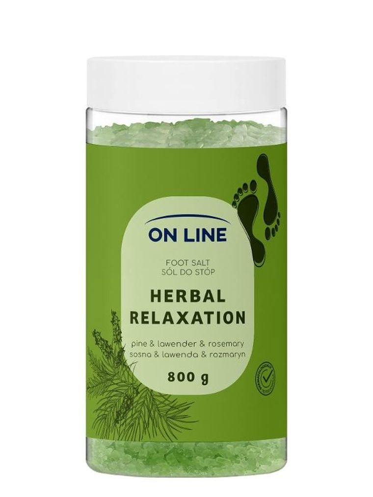 On Line, sól do stóp Herbal Relaxation, 800 g