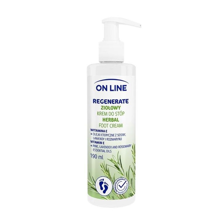 On line, ziołowy krem do stóp, regenerate, 190 ml