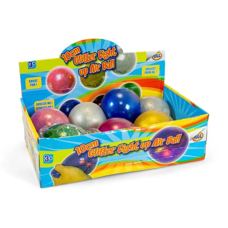 One For Fun, brokatowa piłka gniotek ze światełkiem, 10 cm