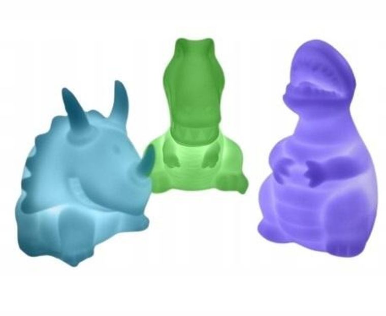 One For Fun, lampki zmieniające kolor, dinozaury, 3 szt.