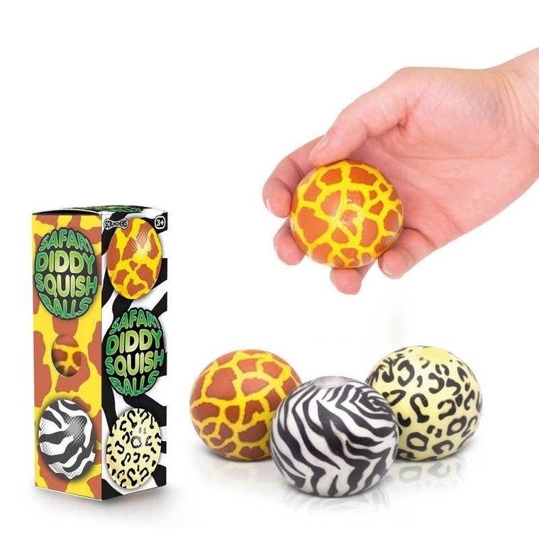 One For Fun, piłeczki antystresowe, safari, 3 szt.