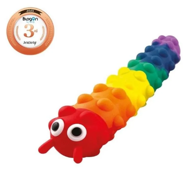 One For Fun, rozświetlona gąsienica z przyssawką, zabawka sensoryczna