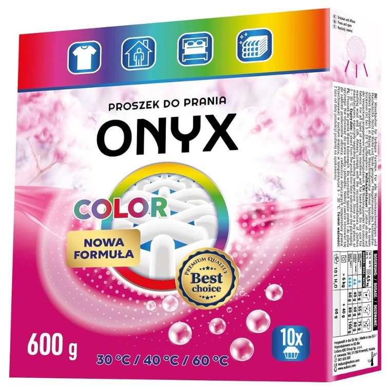 Onyx, proszek do prania, color, 10 prań, 600 g